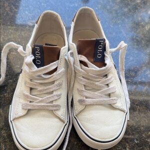 Ralph Lauren Cream Canvas Sneakers